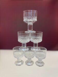 Orrefors Gustav II adolf – 6 st starkvins- och snapsglas – design Nils Landberg – vintage