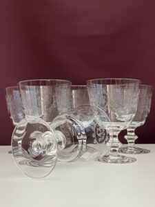 Kosta Boda Elon – 6 st rödvinsglas – design Edvin Ollers – vintage