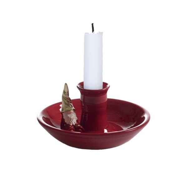Kammarljusstake Tomten Fritte, röd H.7cm ø13cm Design Ruth Vetter