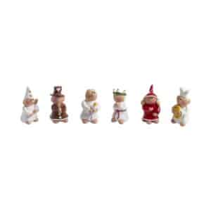 Nääsgränsgården Lucia – tåg litet, 6-pack H 3,5 cm, tomtefigur – design Camilla Ståhl