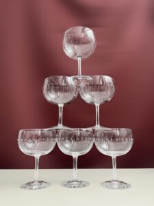 Orrefors Gothenburg – 6 st Konjak Hutt, cognacsglas – design Nils Landberg – vintage