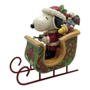 Disney Jul – Snobben & Woodstock åker släde H 12,5 cm, figur – design Jim Shore