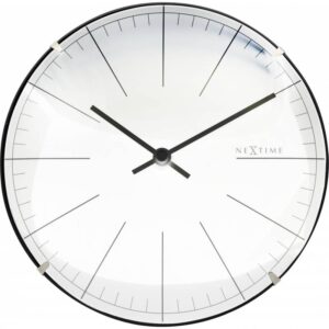 NeXtime – Big Stripe mini Dome väggklocka Ø 20 cm vit