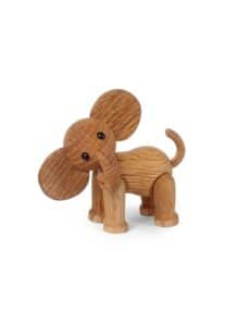Spring Copenhagen – Ella elefant Baby 9 cm Ek/Lönn, trädekoration – design Chresten Sommer