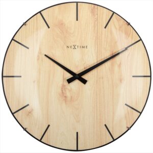 NeXtime – Edge Wood Dome väggklocka 35 cm ljusbrun