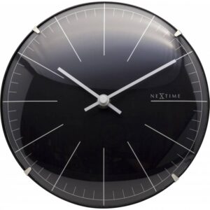 NeXtime – Big Stripe mini Dome väggklocka Ø 20 cm svart