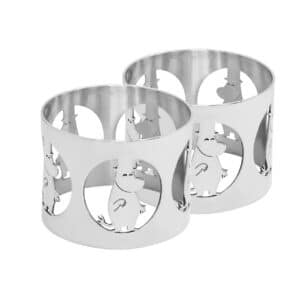 Hilke Collection Mumin – 2 st servettringar Moominpappa silver – design Giovanna Hilke