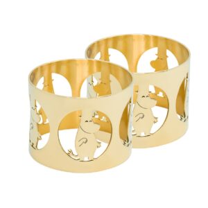 Hilke Collection Mumin – 2 st guld servettringar Moomin pappa – design Giovanna Hilke