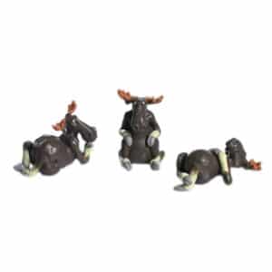 Nääsgränsgården – älg 3-pack, H 2-5 cm, tomtefigur – design Cecilia Carlsson