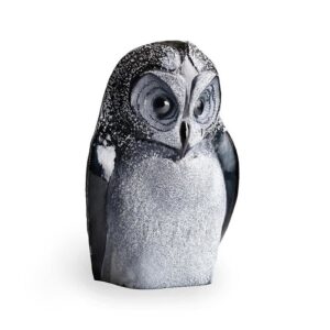 Målerås Safari – uggla svart konstglas – design Mats Jonasson