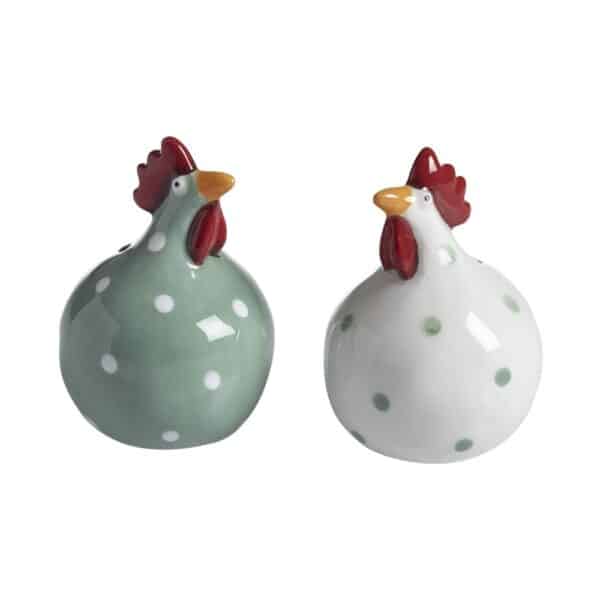 Nääsgränsgården - Salt och Peppar Höna grön 2-p, H.8cm Design Ruth Vetter