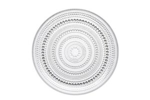 Iittala Kastehelmi – 6 st mattallrikar 248 mm klarglas – design Oiva Toikka