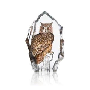 Målerås Wildlife målad – Berguv Ltd Ed 299ex konstglas – design Mats Jonasson