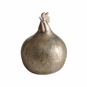 Nääsgränsgården – höna Skimra sand/guld, H 13 cm, tomtefigur – design Ruth Vetter