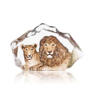 Målerås Wildlife målad – The Big Five lejon Ltd Ed 299 ex konstglas – design Mats Jonasson