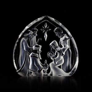 Målerås Merry Christmas – Julkrubba konstglas – design Mats Jonasson