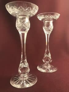 Kosta Boda Pompadour – 2 st ljusstakar glas – design Fritz Kallenberg – vintage