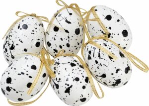 Cult Design – påsk Lyxägg stänk 6-pack vit/svart, dekoration – design Marita Lord