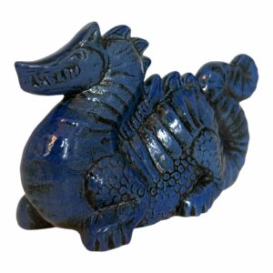 Gustavsberg Drake – blå, porslinsfigur – design Lisa Larson
