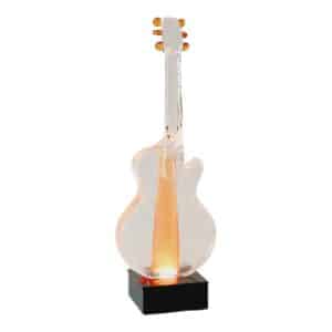 Kosta Boda – konstglas Guitar / Gitarr, Flaming strings limiterad 60ex – design Kjell Engman