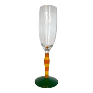 Orrefors Polka Clown – champagnestrut i kristall orange / gul – design Anne Nilsson – vintage