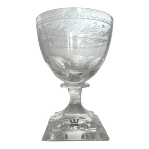 Kosta Boda Gabriel – champagneglas coupe i kristall fyrkantig fot – design Elis Bergh – vintage