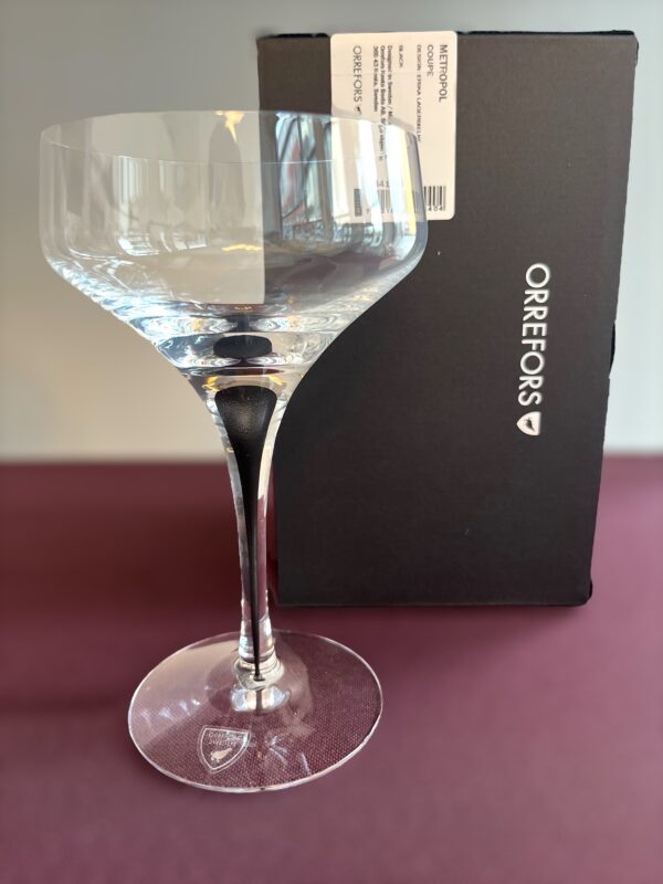 Orrefors - Metropol - Coupe / Champagneglas med originalkartong Design Erika Lagerbielke