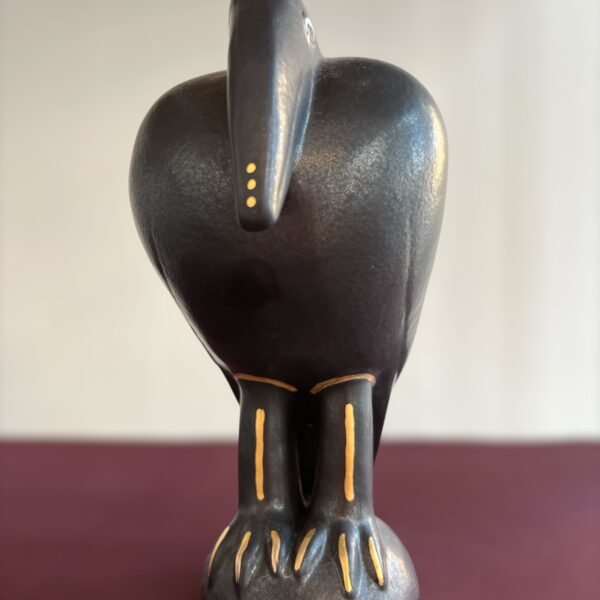 Gustavsberg - Fenix - Fågeln Fingal svart / Guld prickar på näbb design Lisa Larson
