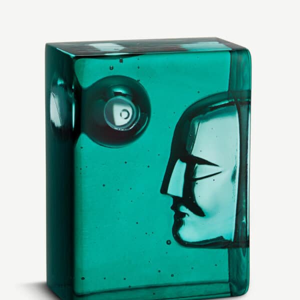 Kosta Boda - Konstglas - Azur - Man petrol blue Bertil Vallien