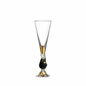 Orrefors The Sparkling Devil – champagneglas i kristall 19 cl mörkgrå – design Gunnar Cyrén