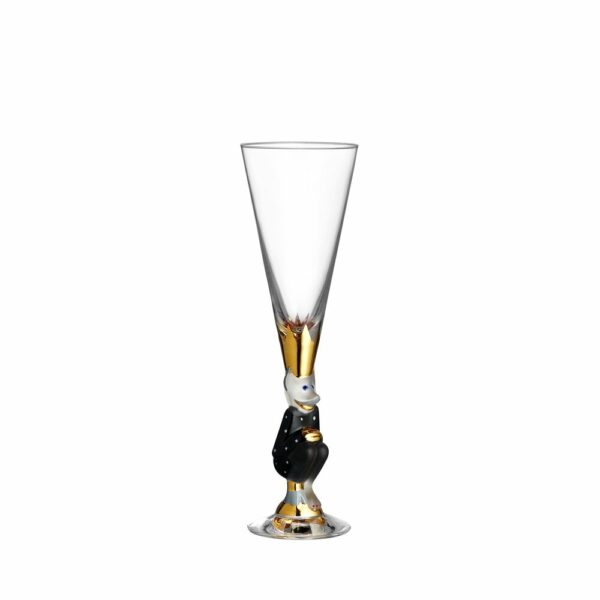 Orrefors - The Sparkling Devil - Champagne glas 19 CL Mörkgrå design Gunnar Cyrén
