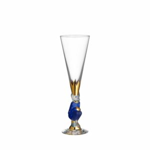 Orrefors The Sparkling Devil – champagneglas i kristall 19 cl blå – design Gunnar Cyrén
