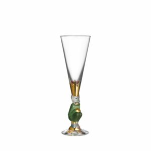 Orrefors The Sparkling Devil – champagneglas i kristall 19 cl grön – design Gunnar Cyrén