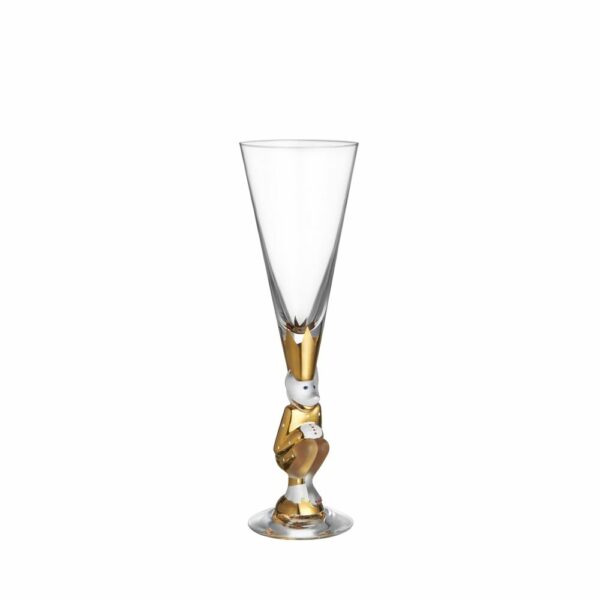 Orrefors - The Sparkling Devil - Champagne glas 19 CL Guld design Gunnar Cyrén
