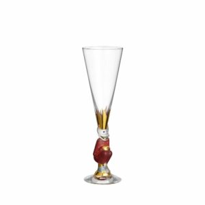 Orrefors The Sparkling Devil – champagneglas i kristall 19 cl röd – design Gunnar Cyrén