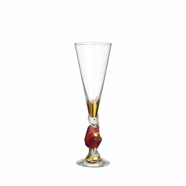 Orrefors - The Sparkling Devil - Champagne glas 19 CL Röd design Gunnar Cyrén