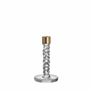 Orrefors - Carat - Kristall ljusstake mässing 183mm Designer Lena Bergström