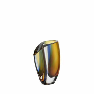 Kosta Boda Mirage – vas blå/bärnsten H 21 cm – design Göran Wärff