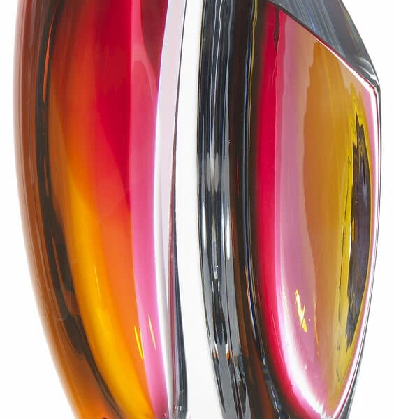 Kosta Boda - Mirage - Vas grå/röd 21 cm , GW AC Design Göran Wärff