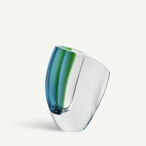 Kosta Boda Mirage – vas blå/brun H 21 cm – design Göran Wärff