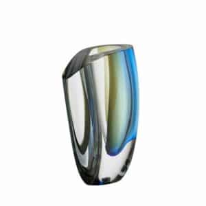 Kosta Boda Mirage – vas blå/brun H 31 cm – design Göran Wärff