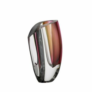 Kosta Boda Mirage – vas grå/röd H 31 cm – design Göran Wärff