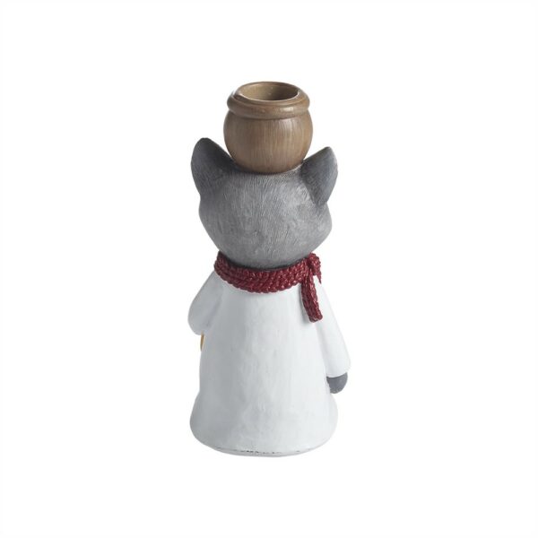 Nääsgränsgården - Ljus Stake Snögubbe Katt med Lussekatt H 15 cm Design - Bild 3