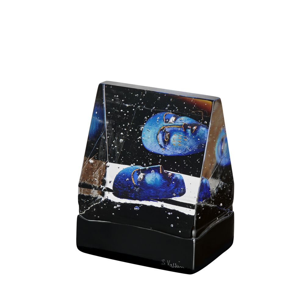 Kosta Boda - Konstglas - Black elements - House of mystery blå BV AC-23 Design Bertil Vallien