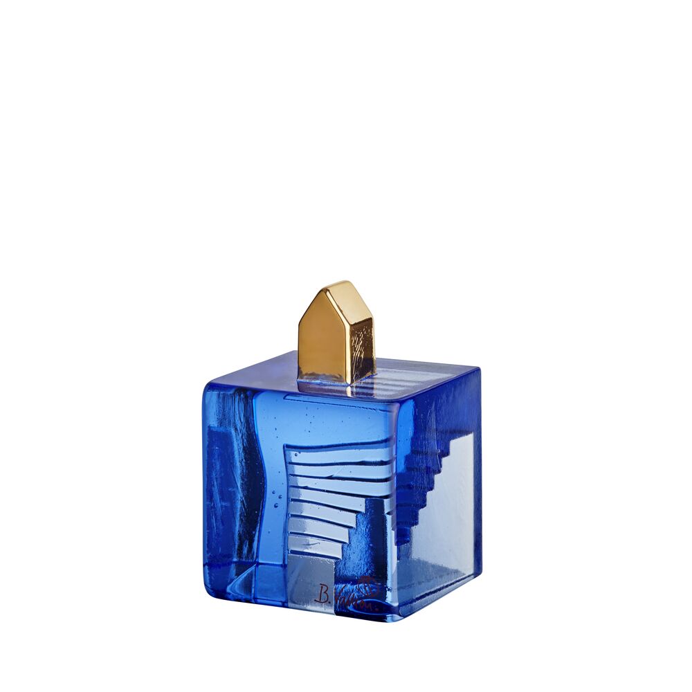 Kosta Boda - Fortress - Vessel blå/guld BV AC-23 Design Bertil Vallien