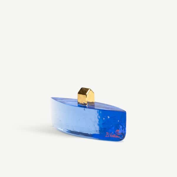 Kosta Boda - Fortress - Vessel blå/guld BV AC-23 Design Bertil Vallien