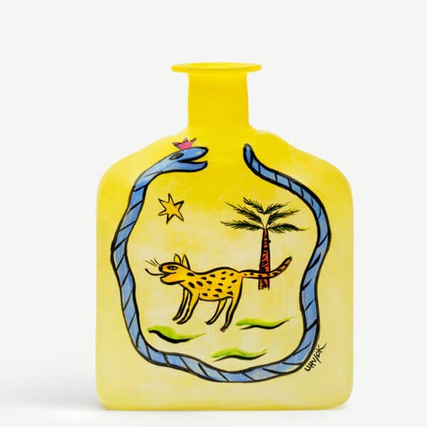 Kosta Boda - Konstglas - Flaska Indian jungle LM 300 , 2022 Design Ulrica Hydman Vallien