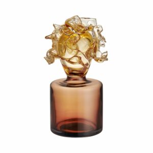 Kosta Boda Mino – Paradis blomman bärnsten LB AC-23, konstglas – design Lena Bergström