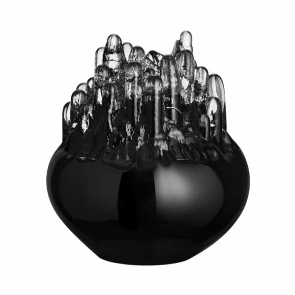 Kosta Boda - Polar - Konstglas / ljuslykta svart 330mm Design Göran Wärff