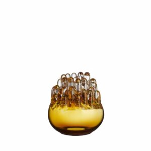 Kosta Boda Polar – ljuslykta bärnsten – design Göran Wärff